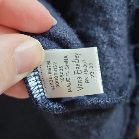 Vera Bradley Teddy Fleece Pullover Paisley Quilted Shoulders Womens Large - Picture 6 of 8